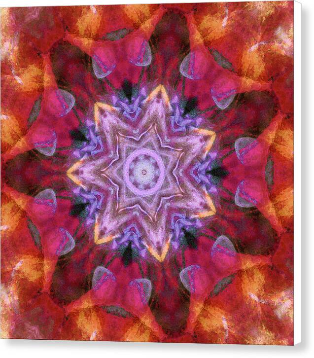 Peach Poppy Mandala - Canvas Print