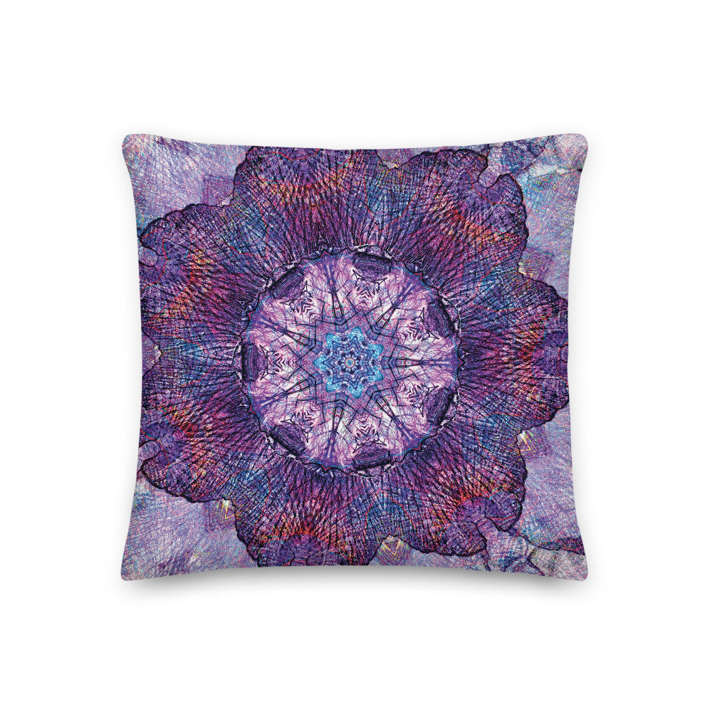 Water Iris Mandala Pillow