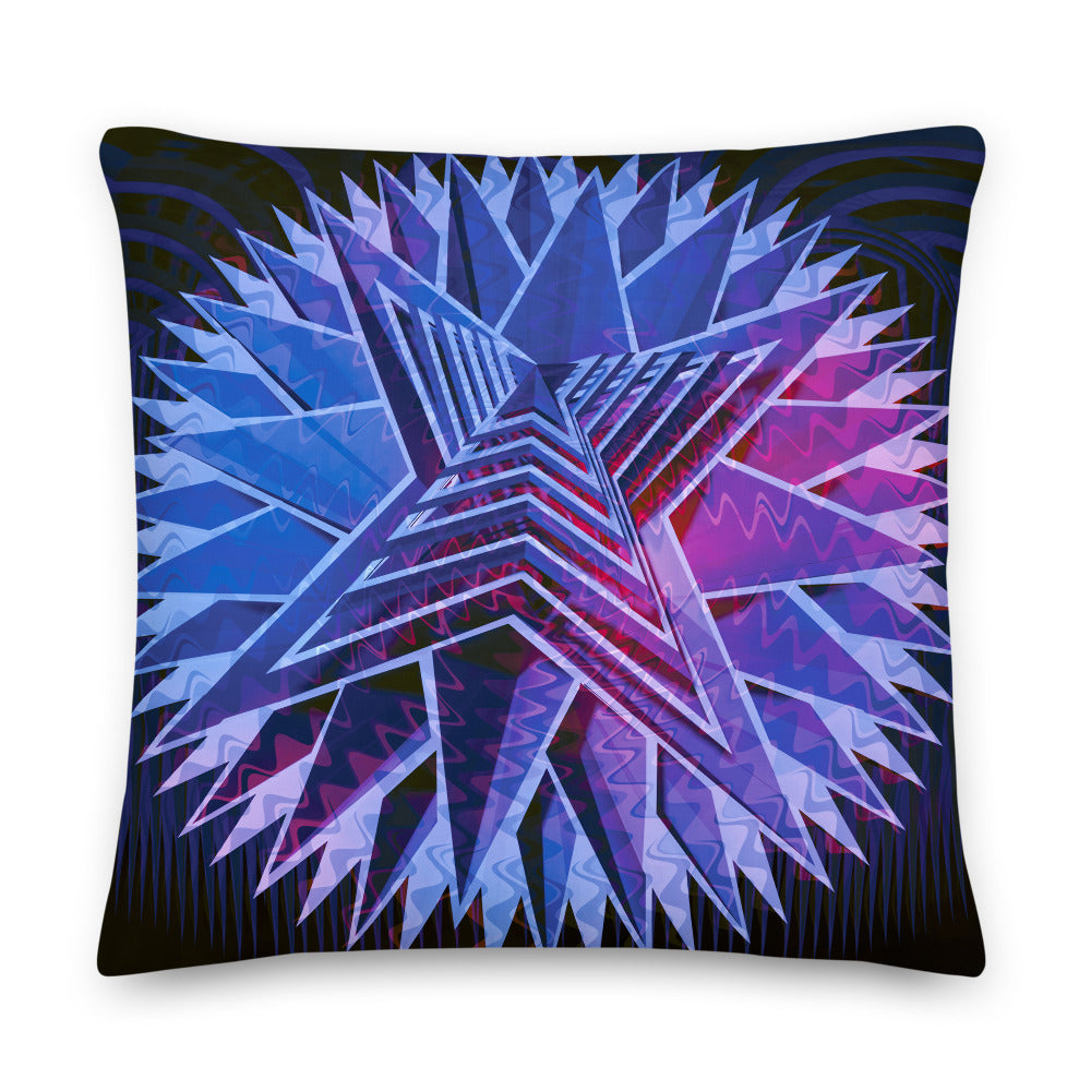 Blue Star Mandala Pillow