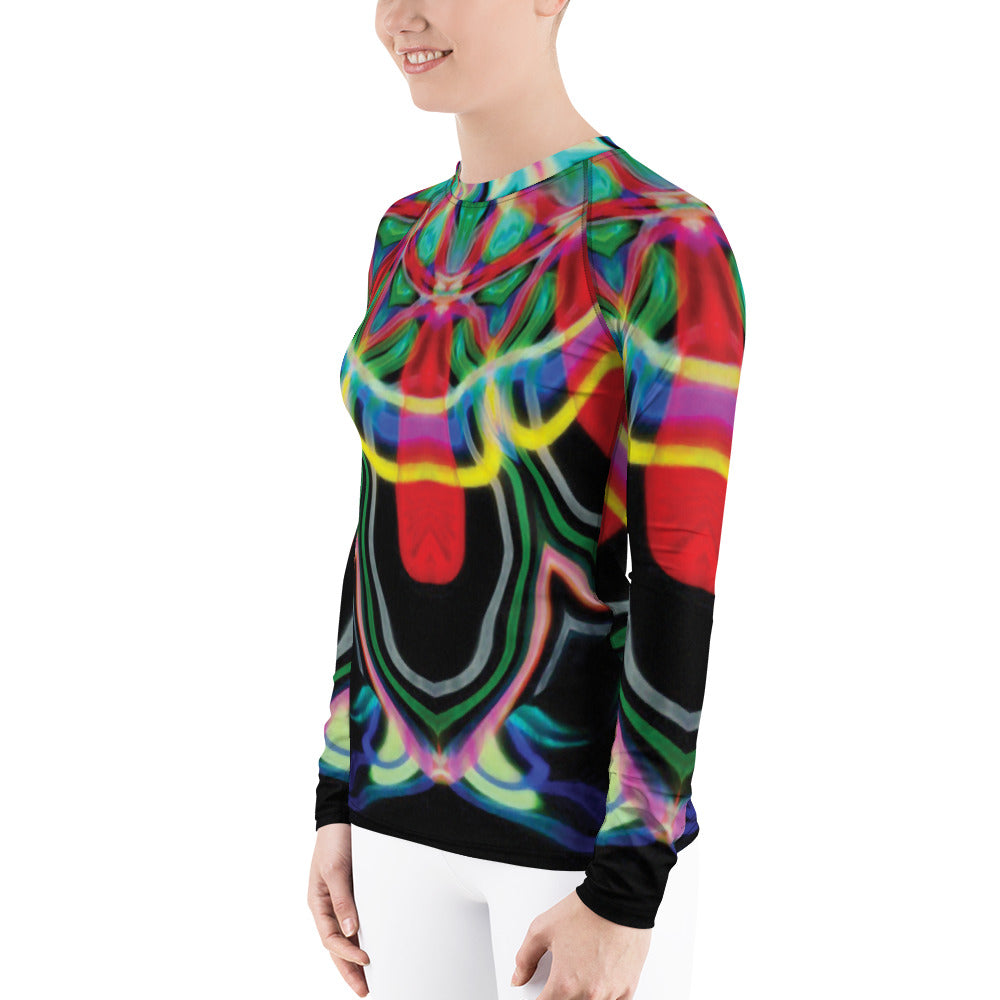 Red Petals Women's Rash Guard