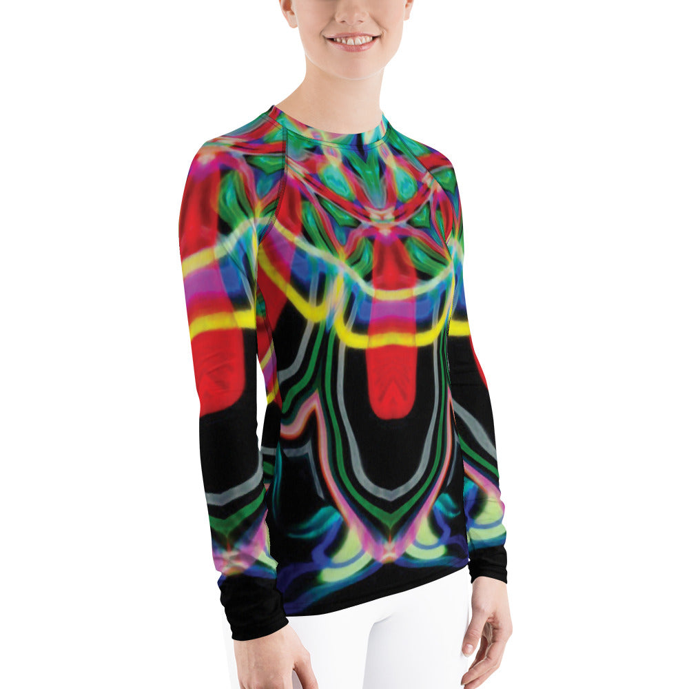 Red Petals Women's Rash Guard