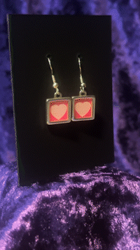 Hearts Square Earrings