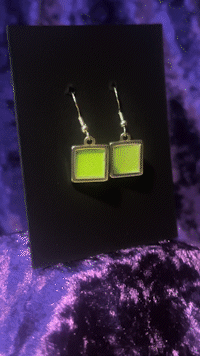 Lime to Green Square Earrings