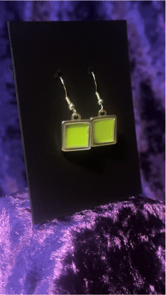 Lime to Green Square Earrings