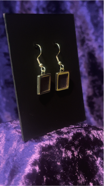 Pink to Blue Square Earrings