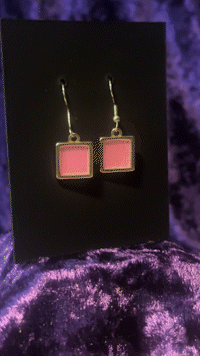 Pink to Pink Square Earrings