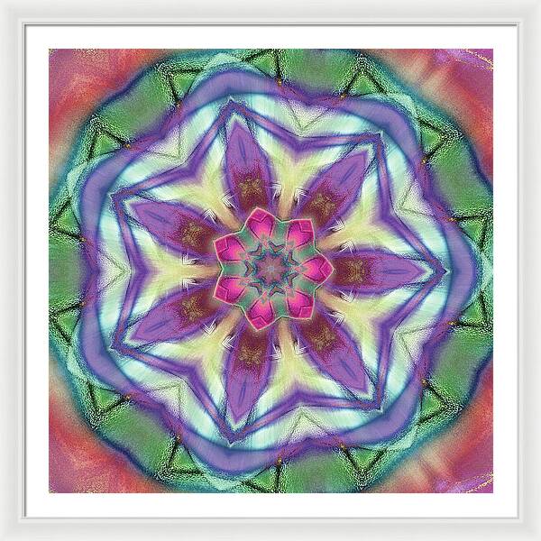 Center Rose Mandala - Framed Print