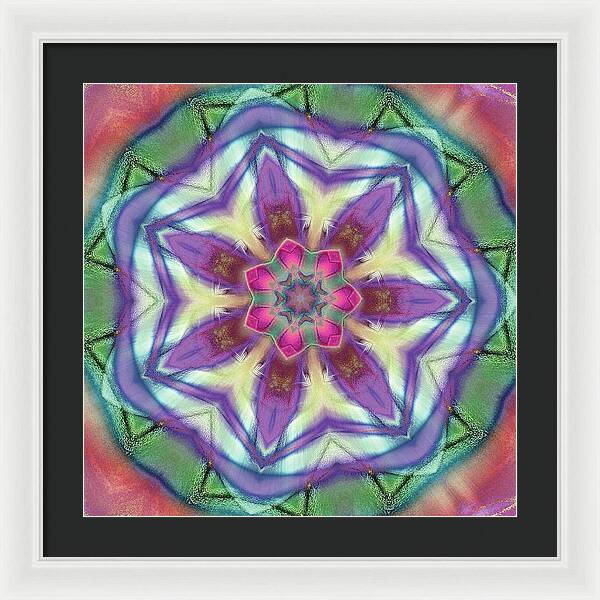 Center Rose Mandala - Framed Print
