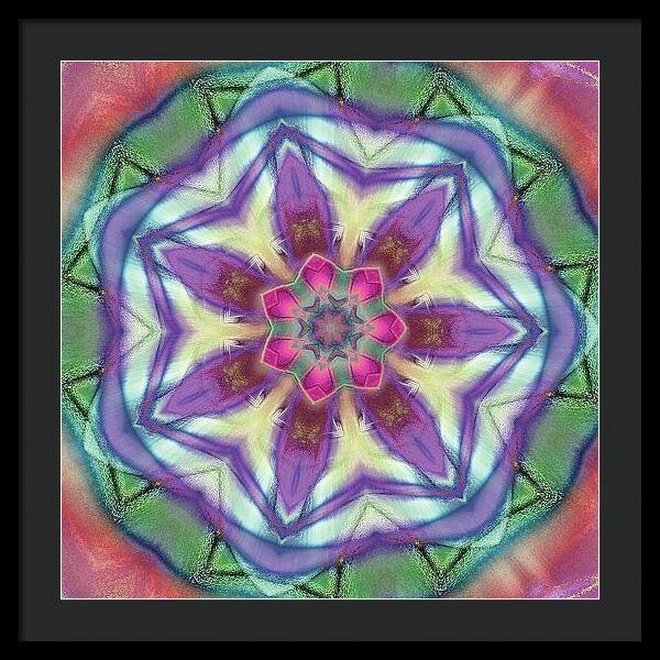 Center Rose Mandala - Framed Print