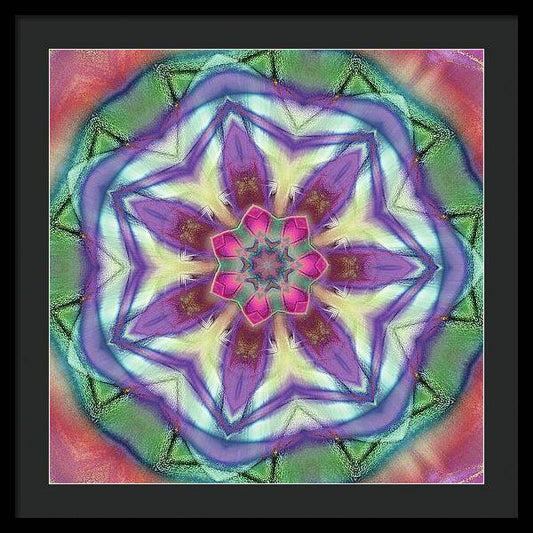 Center Rose Mandala - Framed Print
