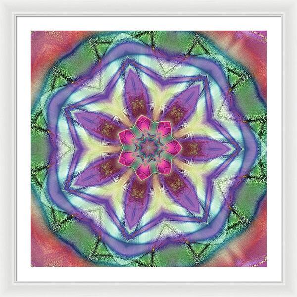 Center Rose Mandala - Framed Print