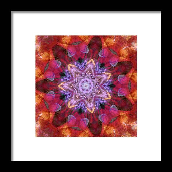 Peach Poppy Mandala - Framed Print