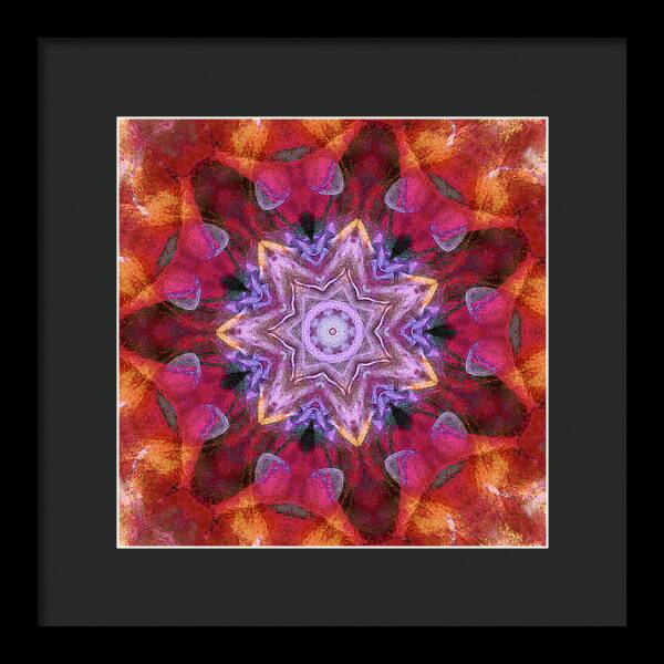 Peach Poppy Mandala - Framed Print