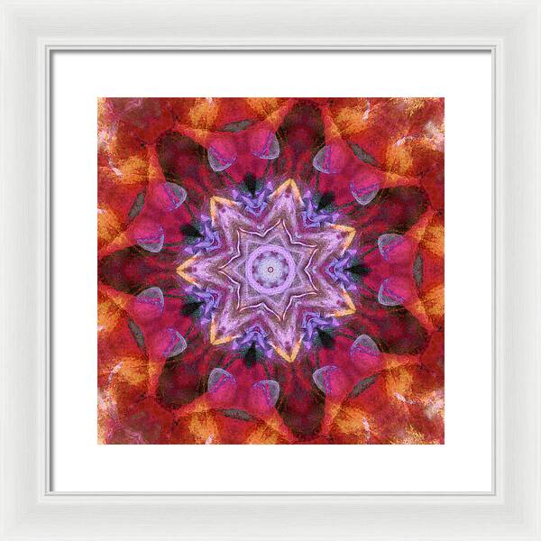 Peach Poppy Mandala - Framed Print