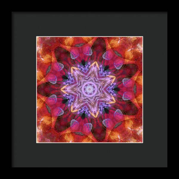 Peach Poppy Mandala - Framed Print