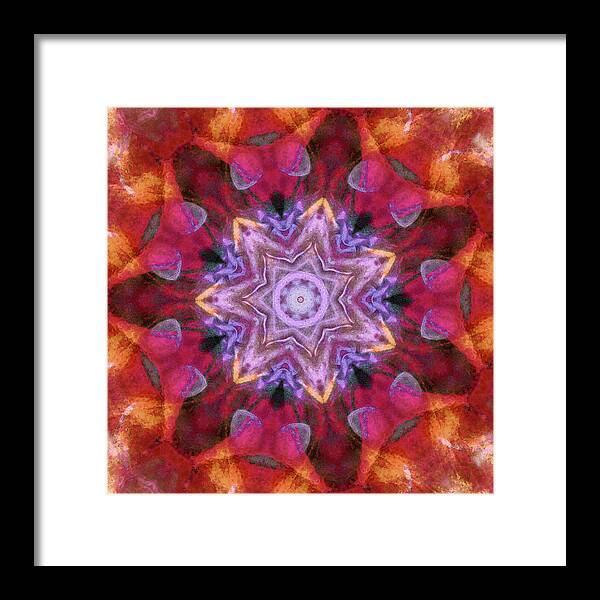 Peach Poppy Mandala - Framed Print
