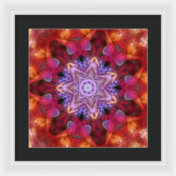 Peach Poppy Mandala - Framed Print