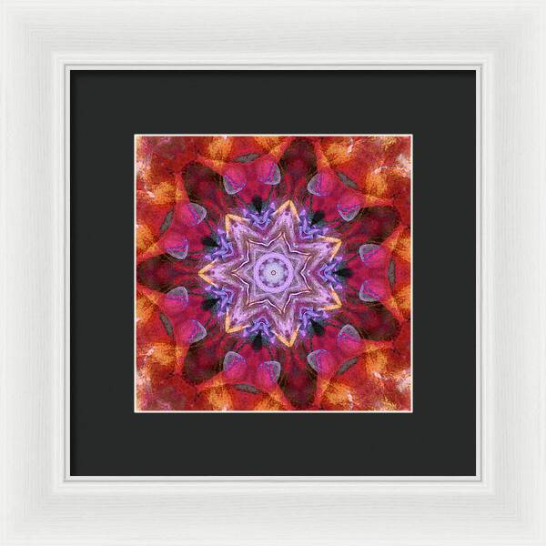 Peach Poppy Mandala - Framed Print