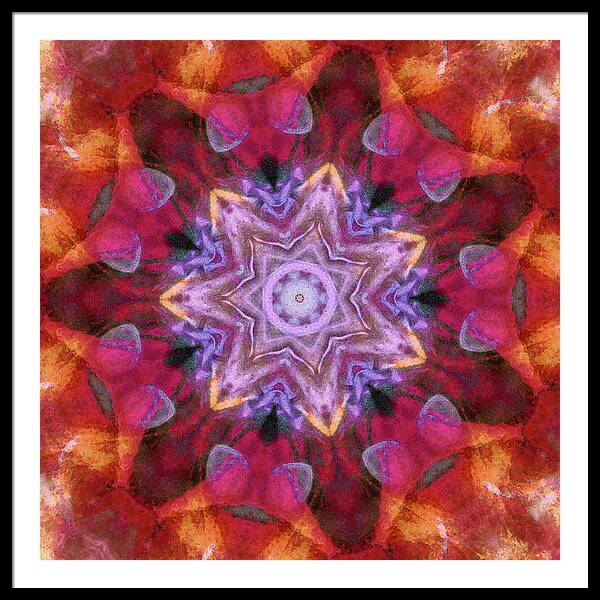 Peach Poppy Mandala - Framed Print