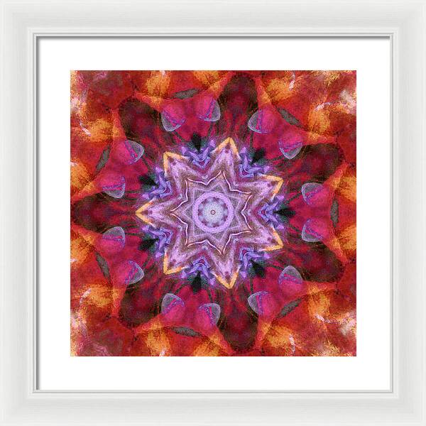 Peach Poppy Mandala - Framed Print