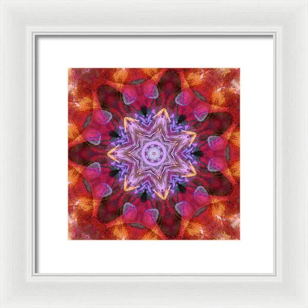 Peach Poppy Mandala - Framed Print