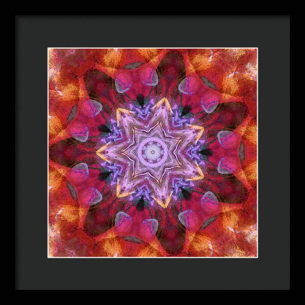 Peach Poppy Mandala - Framed Print
