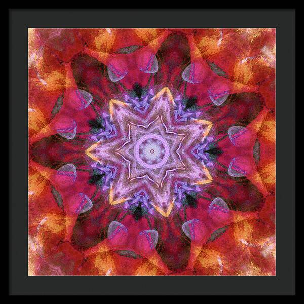 Peach Poppy Mandala - Framed Print