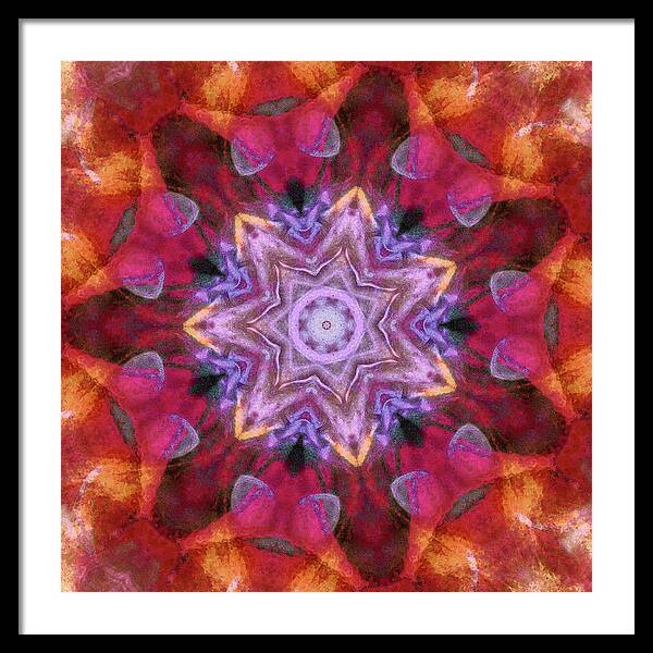 Peach Poppy Mandala - Framed Print