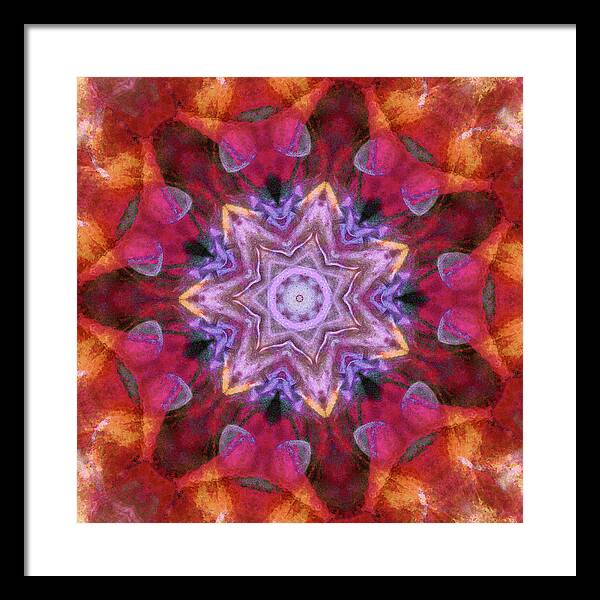 Peach Poppy Mandala - Framed Print
