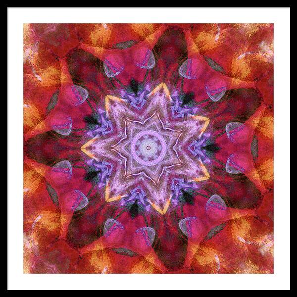 Peach Poppy Mandala - Framed Print