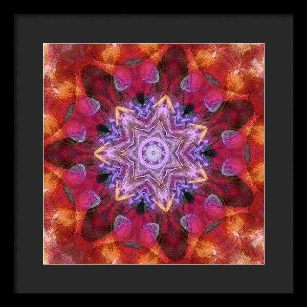 Peach Poppy Mandala - Framed Print