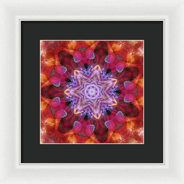 Peach Poppy Mandala - Framed Print