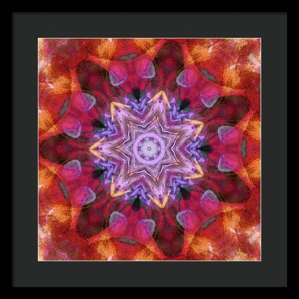 Peach Poppy Mandala - Framed Print