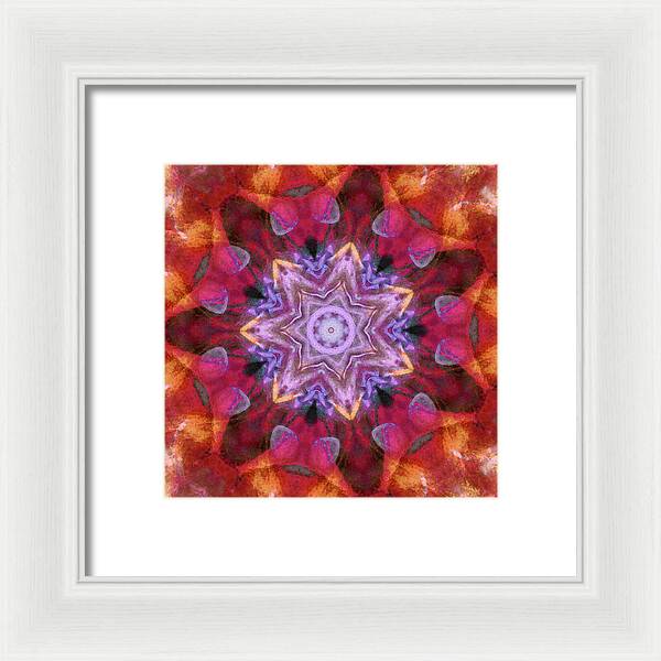 Peach Poppy Mandala - Framed Print