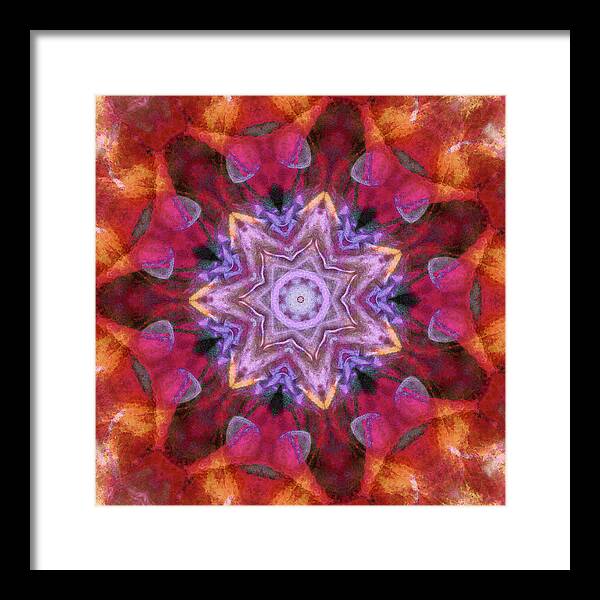 Peach Poppy Mandala - Framed Print