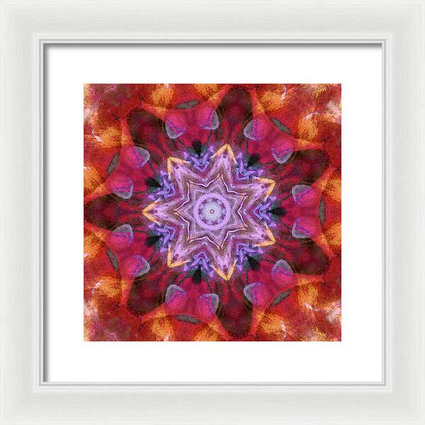 Peach Poppy Mandala - Framed Print
