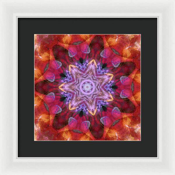 Peach Poppy Mandala - Framed Print