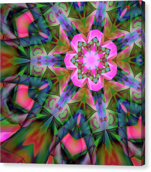 Pink Geranium Mandala - Canvas Print