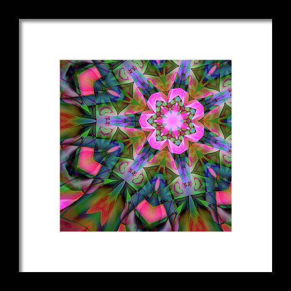 Pink Geranium Mandala - Framed Print