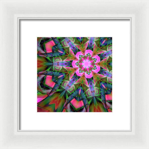 Pink Geranium Mandala - Framed Print