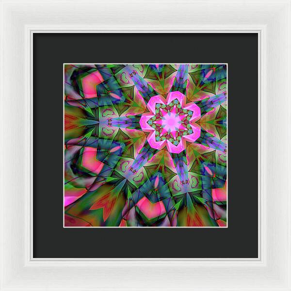 Pink Geranium Mandala - Framed Print
