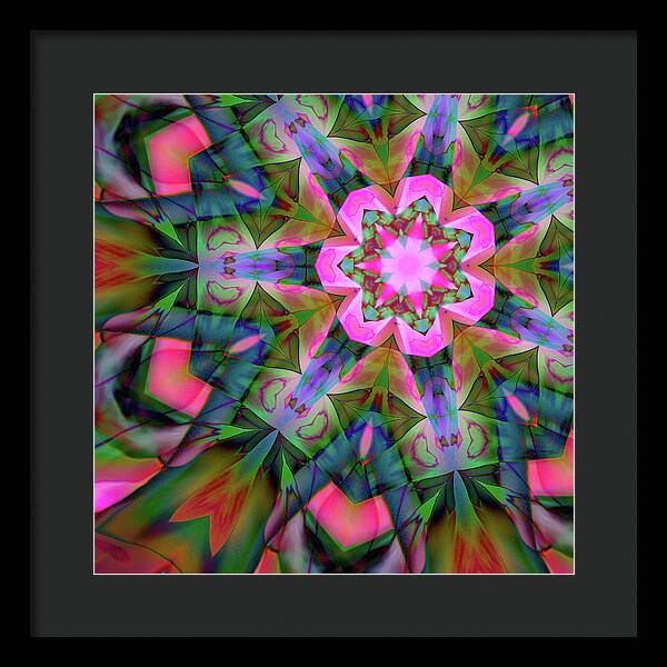 Pink Geranium Mandala - Framed Print