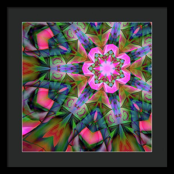 Pink Geranium Mandala - Framed Print