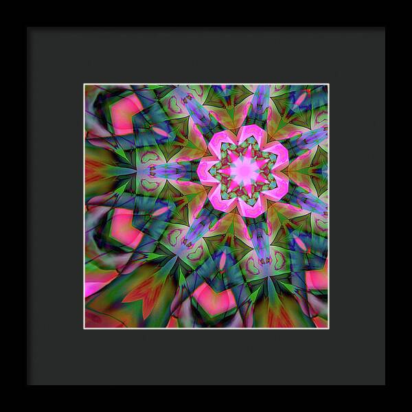 Pink Geranium Mandala - Framed Print