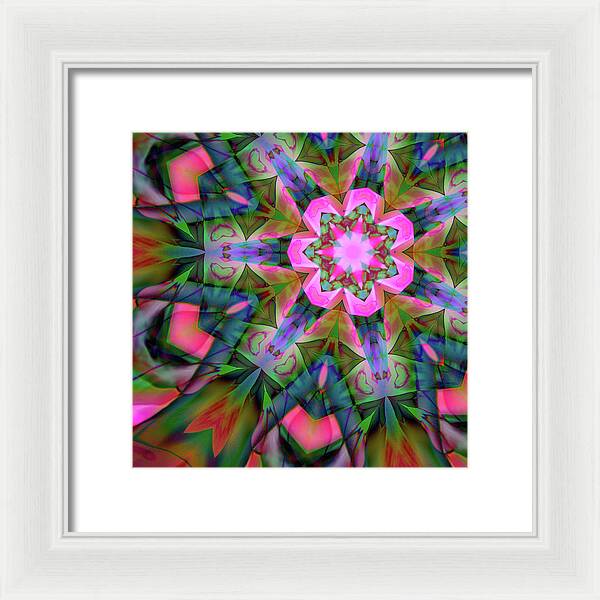 Pink Geranium Mandala - Framed Print