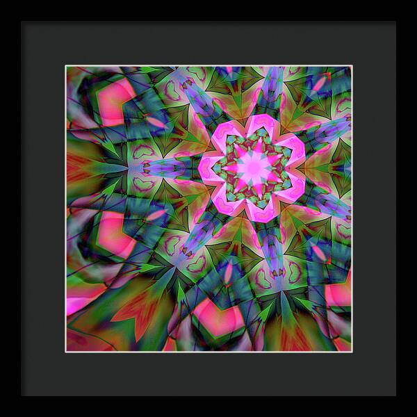 Pink Geranium Mandala - Framed Print