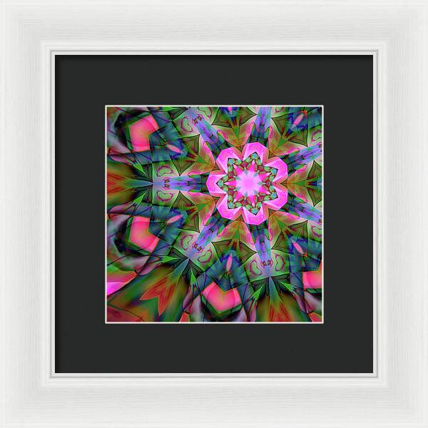 Pink Geranium Mandala - Framed Print