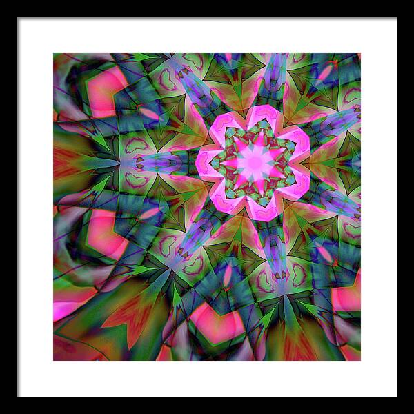 Pink Geranium Mandala - Framed Print