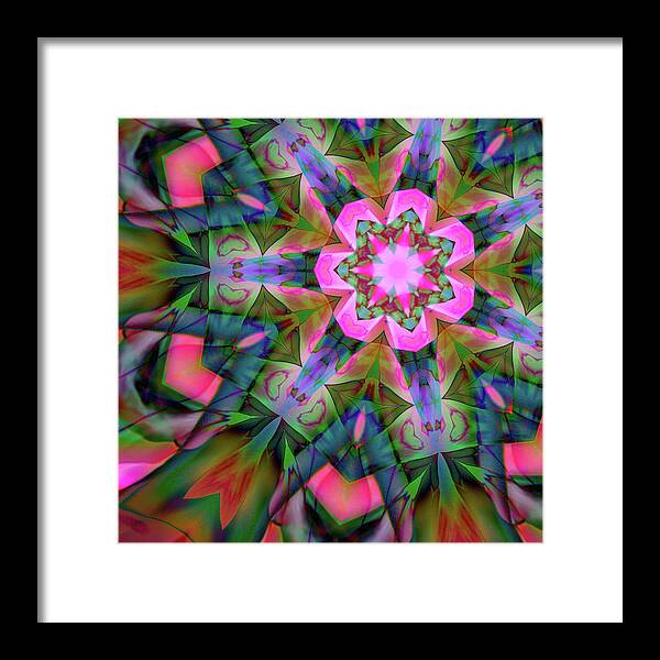 Pink Geranium Mandala - Framed Print