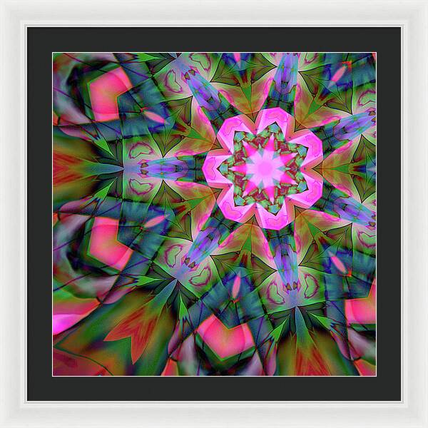 Pink Geranium Mandala - Framed Print